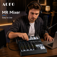 Console de mixage professionnelle 4 canaux avec égaliseur 3 bandes, DSP, réverbération, Bluetooth, USB, entrées XLR et RCA, 4 sorties stéréo pour scène, maison, karaoké et performances