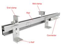 Rail de montage solaire en aluminium extrudé pour système de support solaire sur toiture