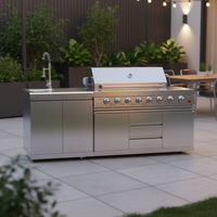 Service OEM et ODM d'usine : Barbecue à gaz d'extérieur en acier inoxydable et armoire réfrigérée pour fêtes barbecue en plein air