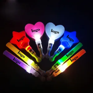 NUOXIN Custom Logo Druck Glow in the Dark Stick Led Spielzeug Blinkend Leuchten Glow Cheer Sticks für Party