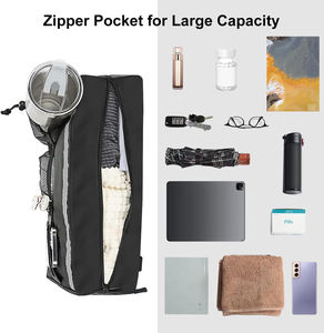 Déambulateur pliable pour fauteuil roulant Panier de rangement mains libres Caddy Grand sac fourre-tout pour marcheur avec porte-gobelet - Product Image 5