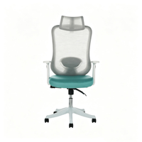 Chaise de bureau ergonomique moderne à hauteur réglable en maille avec fonction de rotation, idéale pour les bureaux à domicile