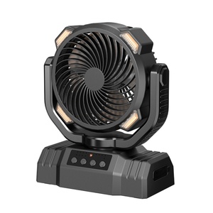 Ventilateur de bureau solaire d'extérieur le plus vendu, ventilateur électrique portable rechargeable avec télécommande et lumière LED pour le camping - Product Image 2