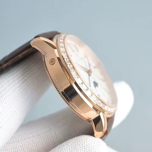 Reloj Automático de Lujo para Hombre, con Bisel de Diamantes, Fecha Retrograda, Fase Lunar, Caja de Oro Rosa y Esfera Blanca, Gran Venta 2026 - Product Image 5