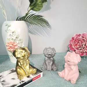 The New Listing Ceramic 6.4"Modern Glazed Cute Popular Naughty Sitting Pig Animal Ornament For Gift Desktop Decoration