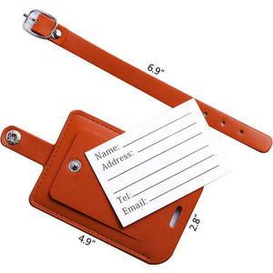 Genuine Leather Luxury Luggage <b>Tags</b> with Custom Logo Privacy Protection Custom Color & Size-Travel Essentials - Product Image 2