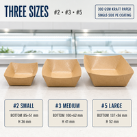Barquettes pour cantine scolaire, barquettes en papier kraft en forme de bateau pour le déjeuner des enfants, format portions, jetables, faciles à nettoyer après chaque repas
