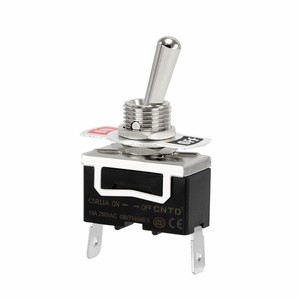 Interrupteur à bascule CNTD Changde C511A C5R11A 15A autobloquant bipolaire à deux broches et deux positions en plastique et métal, type SPDT - Product Image 1
