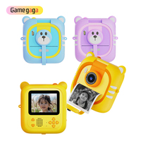 Gamegaga D2 Çocuklar için Anında Baskı Yapan Kamera Ayı Termal Baskı 2.4 İnç Ekran Çift Lensli Fotoğraf Video Kaydedici Eğitici Oyuncak Hediye