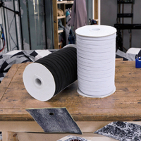 Bandes tressées rayées à haute élasticité en polyester/nylon, accessoire de vêtement pour emballage en rouleau, élastiques tressés