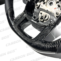 Volant en cuir lisse noir en fibre de carbone pour Land Rover Range Rover Sport 2012 2016 2018 2022 – Accessoires automobiles