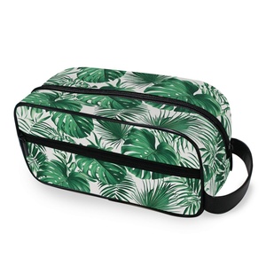 Hawaiian Leaves Patterns Customs Portable <b>Toiletry</b> <b>Storage</b> Bag Large Capacity Lightweight Makeup Bag Travel Waterproof Bag - Product Image 1