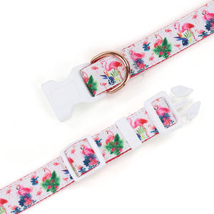 Formation No Pull Réglable En Nylon Durable Collier Pour Animaux De Compagnie <span class=keywords><strong>Rose</strong></span> Flamingo Motif Ruban Colliers De Chien en Stock - Product Image 4
