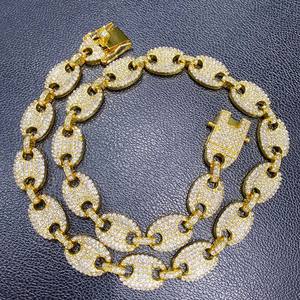 Bijoux Rock Hip Hop 13MM <span class=keywords><strong>en</strong></span> alliage à breloque, <span class=keywords><strong>en</strong></span> grains <span class=keywords><strong>de</strong></span> <span class=keywords><strong>café</strong></span> glacé, plein strass, Miami, bordure, chaîne cubaine, collier pour hommes - Product Image 5