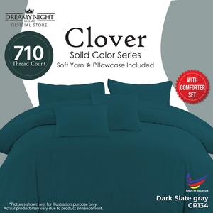 Ensemble de couette Clover King | 5 pièces 710TC microfibre Ultra-Soft King Bedding drap housse taies d'oreiller traversin | Solide uni - Product Image 6