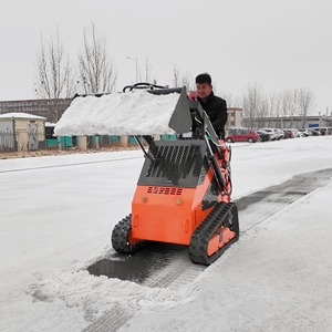 Mini-chargeuse compacte multifonctionnelle pour travaux extérieurs, déneigement et terrassement, avec roues sur chenilles et godet étroit, personnalisable, livraison rapide gratuite - Product Image 4