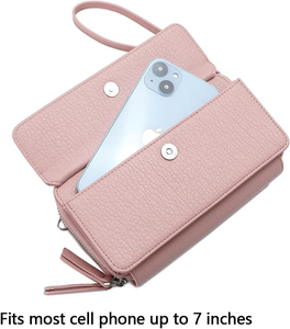 Portafoglio a Tracolla RFID con Tasca per Telefono per Donne, in Pelle Vegana - Product Image 6