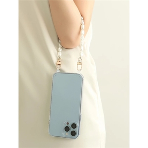 Étui de téléphone transparent avec bracelet de perles et sangle bandoulière pour <span class=keywords><strong>iPhone</strong></span> 17/16/13/12/<span class=keywords><strong>11</strong></span>/14/15 Pro Max/XR/X/XS/Mini/7/8 Plus - Product Image 2