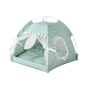 Schattige Indoor Ademende <span class=keywords><strong>Pet</strong></span> Tent Met Bed Patroon Draagbare Hond En Kat Huis Voor Kleine Dieren - Product Image 4