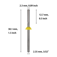 XF Mini Barrel R Cut 2.3*12.7 Embouts de ponceuse à ongles en carbure pour nettoyage des cuticules, lissage des ongles naturels et élimination des résidus de gel