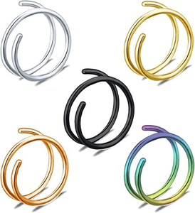 Đôi Mũi Vòng Mới Hợp Thời Trang Thiết Kế Vách ngăn Xỏ Thép Không Gỉ Hoop Mũi Xỏ Xỏ Bán Thời Trang Mũi Vòng Cho Phụ Nữ - Product Image 4