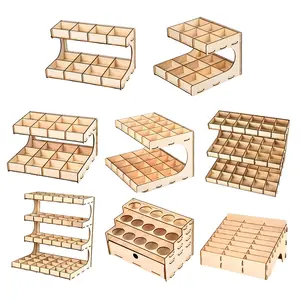 Batom com suporte de quadro de jóias, caixa de armazenamento de jóias para óleo essencial de madeira de placa, frascos de tinta de tinta de 18mm