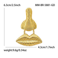 Broche Personalizado Simple Unisex Chapado en Oro con Diseño Asiático de Nariz y Boca para Regalo de Boda, Traje, Abrigo, Accesorios de Ropa, Corsage