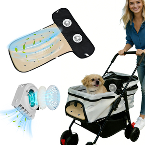 Alfombrilla Refrigerante para Carrito de Mascotas con Ventiladores Dobles, Alfombrilla Refrigerante para Exteriores con Alimentación USB, 3 Velocidades Ajustables, Refrigeración para Verano - Product Image 6