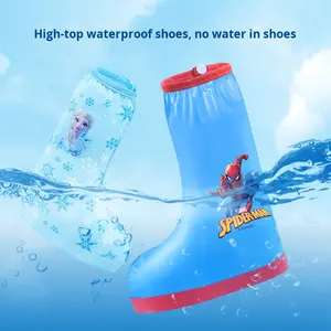 Cubiertas <span class=keywords><strong>de</strong></span> zapatos antideslizantes impermeables <span class=keywords><strong>de</strong></span> tubo alto, equipo <span class=keywords><strong>de</strong></span> lluvia para estudiantes <span class=keywords><strong>de</strong></span> escuela primaria para niños y niñas para jugar en arena <span class=keywords><strong>de</strong></span> agua - Product Image 2