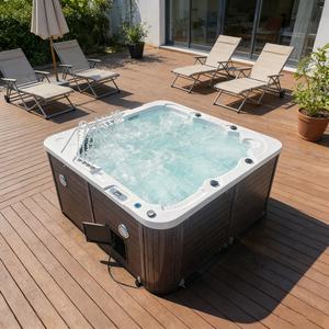 Vasca Idromassaggio ETL 110V 220V per Esterni, Giardino, Spa, <span class=keywords><strong>Jacuzzi</strong></span> per 5 Persone, in Acciaio Inox con <span class=keywords><strong>8</strong></span> Fontane - Product Image 1
