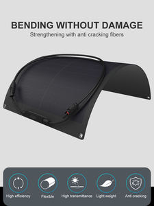 50W HPBC Cell ETFE flessibile Frameless Full Black pannello solare per balcone RV Boat uso esterno spedizione veloce - Product Image 4