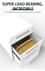 Gabinete de pedestal móvil de almacenamiento de archivos de Metal de oficina de acero de 2 cajones de alta calidad con cerradura de llave móvil ruedas personalizadas - Product Image 4