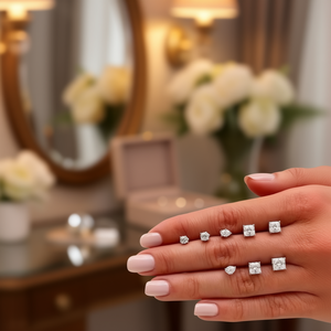 Orecchini di Diamanti E1143 Taglio Brillante Rotondo Colore G Gioielli Classici Naturali da Donna per Uso Quotidiano - Product Image 2