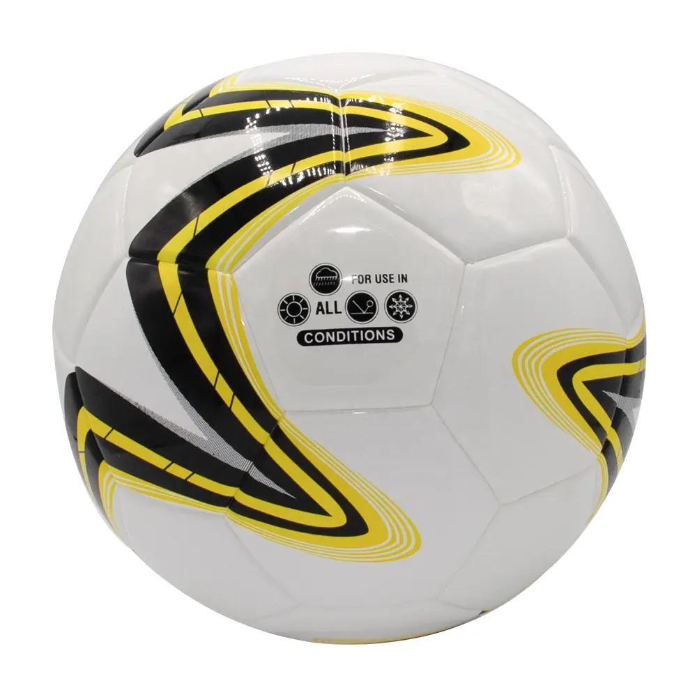 Balón de fútbol de calidad de juego con calor, venta de supermercado, deportes de fútbol, tamaño 5, PU, deportes de equipo duraderos, actividad interior y exterior