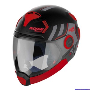 Casco Moto Nolan N30 4 Vp Nero Rosso con Mentoniera Staccabile - Product Image 1