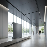 Système de plafond suspendu moderne en aluminium antirouille, panneau de plafond métallique sur mesure, solution complète pour centre commercial, appartement, immeuble de bureaux