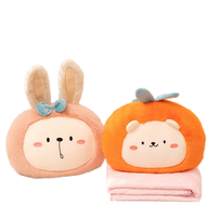 Coussin chauffe-mains et couvre-jambes en peluche super douce Panda, couverture-coussin de sieste, série Fruits, coussin de bureau double usage avec rembourrage en coton PP