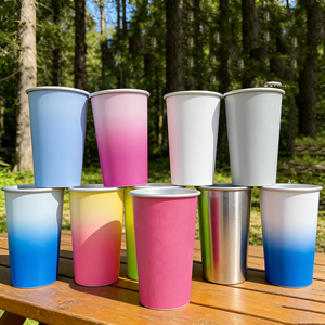 Gobelet en aluminium recyclable personnalisé de 360 ml, 12 oz, bleu cola, changeant de couleur, pour fête, bière, gobelets personnalisés - Product Image 1