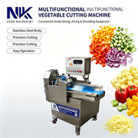 Commerciële multifunctionele groentesnijmachine van roestvrij staal, groentesnijder, -dicer en -shredder voor de verwerking van fruit en groenten