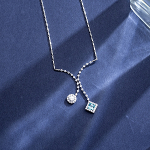Joyería Messi personalizada MSN-918 Collar de diamantes redondos de oro blanco para mujer, diseño moderno. - Product Image 4