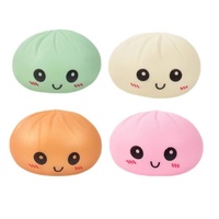 Balle anti-stress souple Baozi, jouet réaliste Char Siu Bao aux expressions faciales expressives, grand format, sur le thème de la nourriture