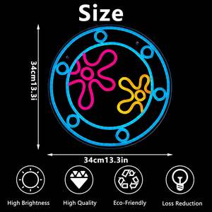 Letrero Luminoso LED de Neón con Diseño de Ojo de Buey del Mundo Marino para Decoración de Pared en Hogar y Centro Comercial, Alimentación USB, Atenuación Gradual, para Dormitorio, Sala de Juegos, Fiestas - Product Image 3