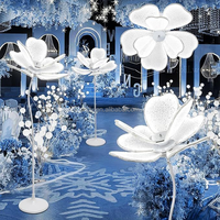Décorations de scène de mariage, fond lumineux en fleurs, lampe de sol moderne en acrylique à LED