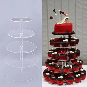 Подставка для свадебного торта, 5 уровней, акриловая подставка для кексов, подставка для свадебного торта