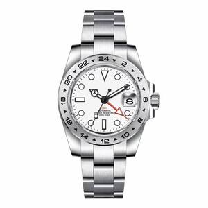 Reloj GMT mecánico automático para hombre, caja de acero inoxidable, cristal de zafiro, 10 bares, resistente al agua, indicador de fecha luminoso, 20mm, negocios - Product Image 2