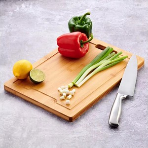 Planche à découper rectangulaire en bambou écologique WanuoCraft avec ensemble d'ustensiles de cuisine 3 pièces (spatule, spatule ajourée) - Product Image 4