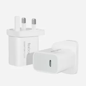 Cargador de pared PD tipo C de 20W, dispositivo de carga rápida USB C, de viaje, para teléfonos móviles