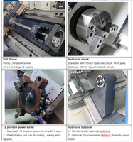 Mesin Bubut CNC Slant Bed TCK80Y/1000 12 Station Live Turret Sumbu Y Diameter Lubang Spindle 80mm Panjang Putaran 800mm Panjang Bubut 1500mm