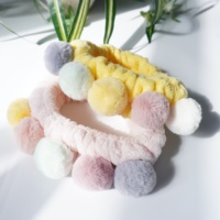 Bandeau en peluche coréen tendance, mignon, pour le maquillage, le lavage du visage et les masques faciaux