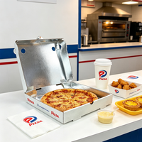 Boîte à pizza carrée jetable en aluminium ondulé à trois couches épaissies SP4863, boîte d'emballage alimentaire personnalisable